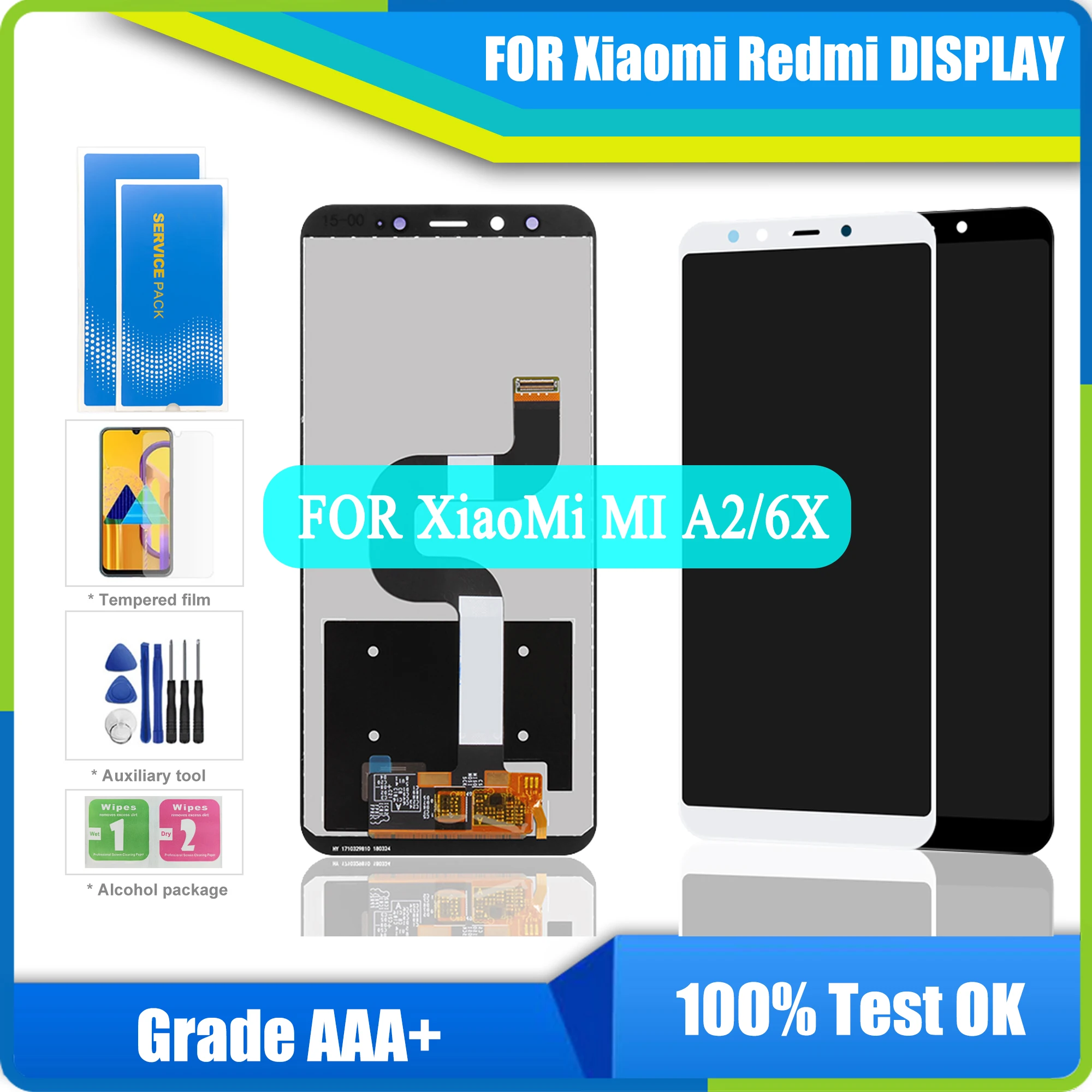 

Оригинальный дисплей 5,99 ''для Xiaomi Mi A2, ЖК-дисплей, сенсорный экран, дигитайзер в сборе с рамкой для Xiaomi Mi 6X, экран дисплея