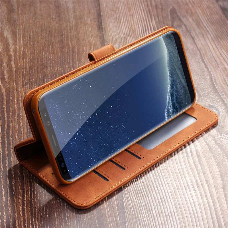 Кожаный чехол книжка для Samsung Galaxy S8 бумажник с подставкой телефона etui Note 10 S9 S10 Plus