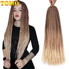 Синтетические косички TOMO, удлинители волос для женщин и девушек, 22 пряди, 24 дюйма, предварительно Заплетенные волосы для африканских косичек