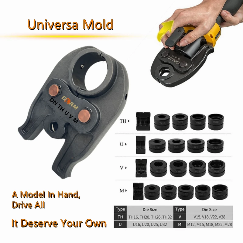 Hydraulic Pipe Press Crimping Tool Jaws Head WithTypes U, TH,M,VAU,DN, V Up to 32mm,Steel Tool Mold Manufacture
