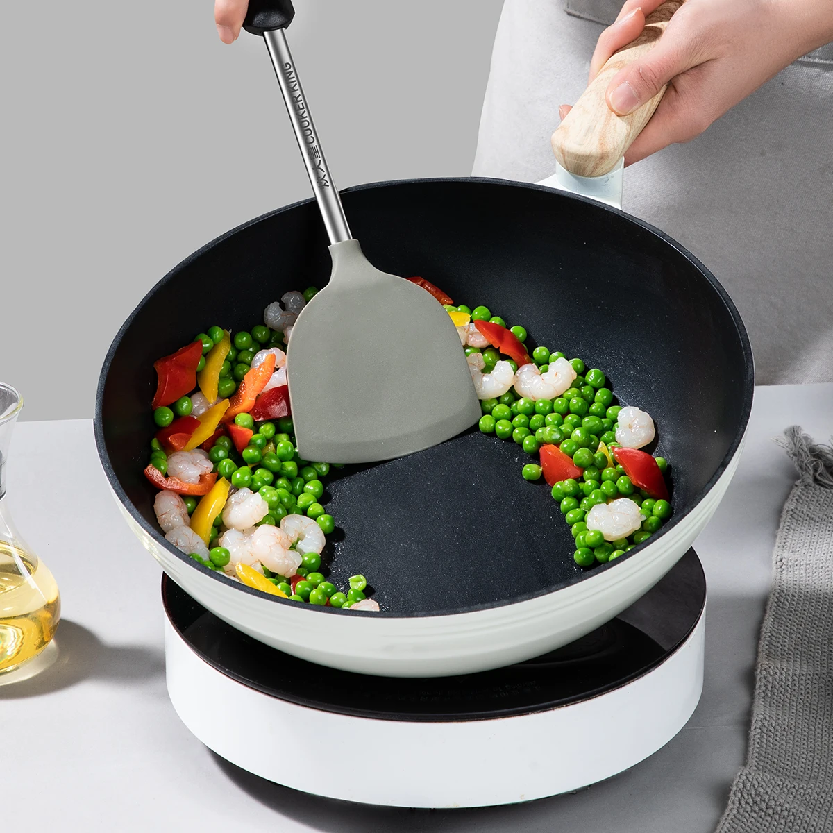Набор антипригарных силиконовых шпателей и ложек COOKER KING кухонная утварь
