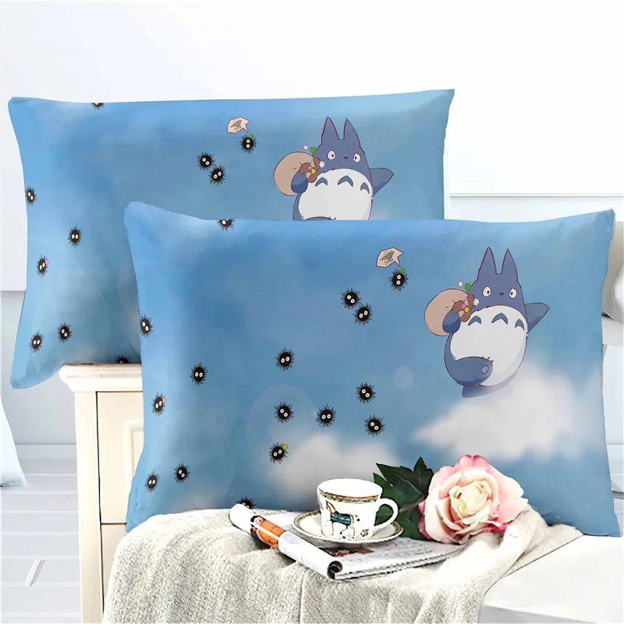 

HELENGILI 3D Bedding Set Totoro Campus Badge Print Duvet Cover Set Bedcloth with Pillowcase Bed Set Home Textiles #LM-01