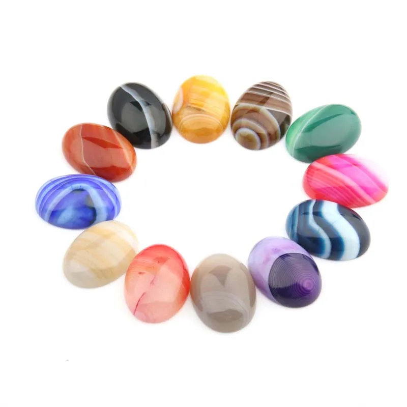 5 шт. новые Агатовые Кабошоны в форме яйца полоску без отверстий для изготовления