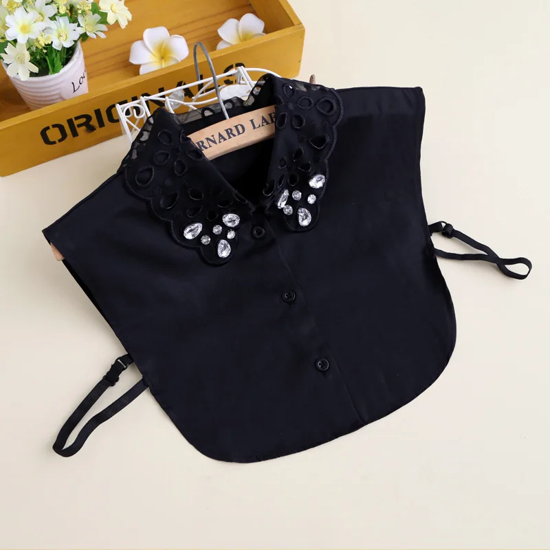 

Elegant Black Women Shirt Fake Collar Ladies White Detachable Lapel Collars False Half Blouse Top Collars Clothes Accessories