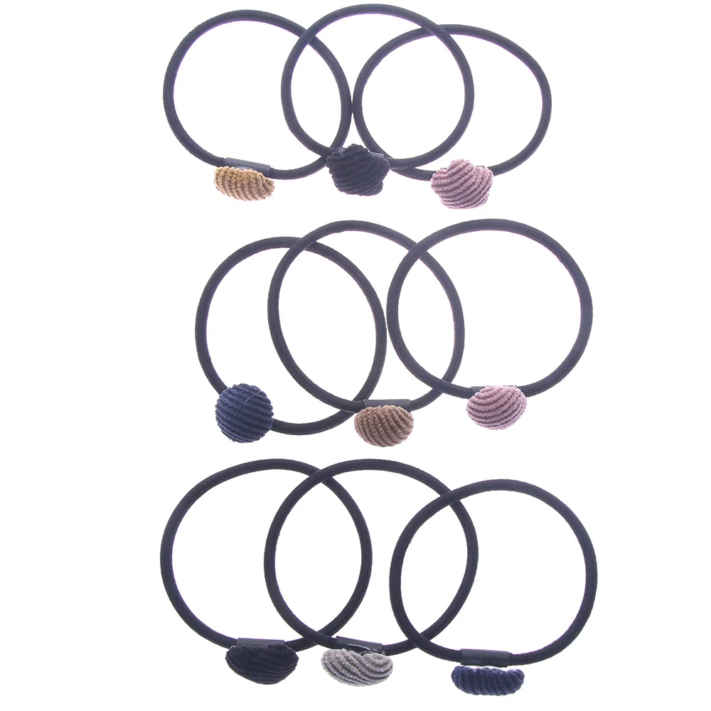 

Lot 3pcs/set Girl Star Heart Round Cloth Buckle Rubber Band Hair Rope Head Rubber Print Headband Solid Headwear Hair Accessories