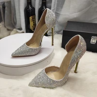 wedding season bling bling crystal iriza style black red silver genuine leather insoles fashion women high heels shoes