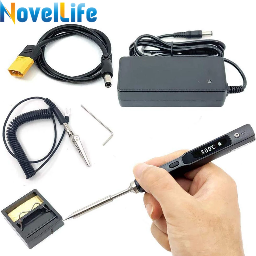 TS100 65 Вт мини Электрический паяльник станция Комплект Цифровой OLED дисплей регулируемая температура с B2 паяльный наконечник, источник питания