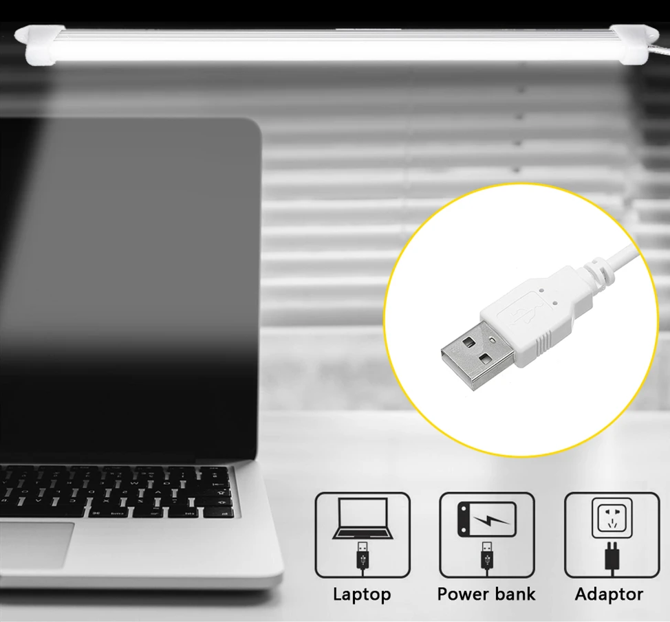 Ультра яркий 5 Вт светодиодный шкаф светильник 4000K белый с питанием от USB трубки