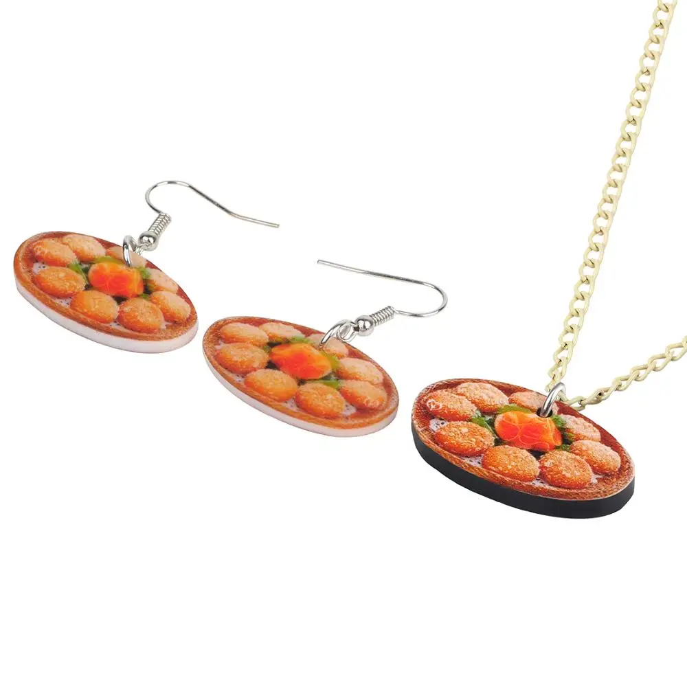 Набор из колье и серёг с подвеской в виде тыквы