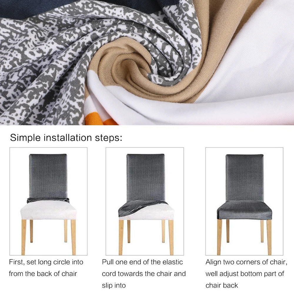 

2021 Dining Chair Cover Spandex Elastic Pastoral Print Modern Slipcovers Furniture Cover Kitchen Wedding housse de chaise