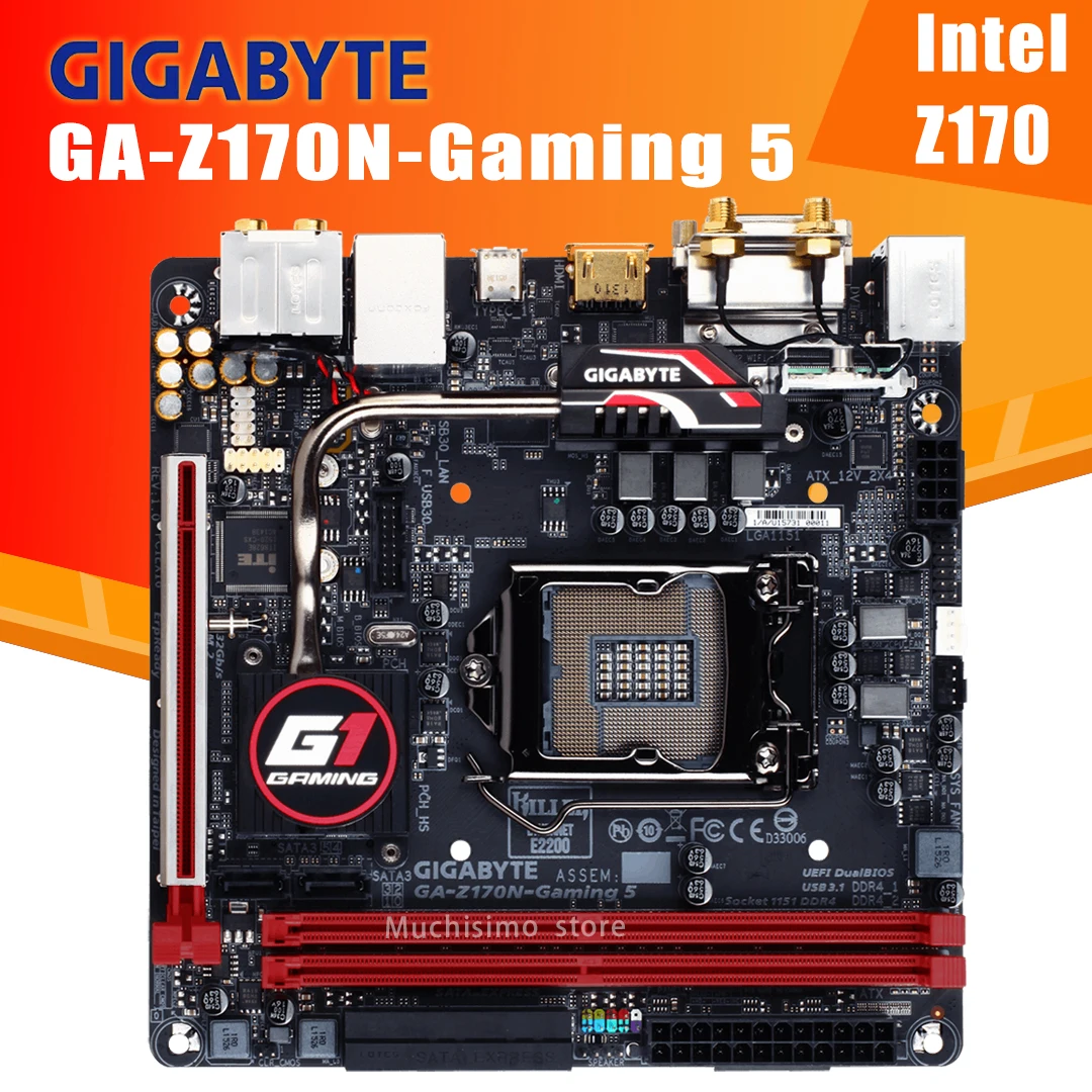 Verkaufen MINI-ITX ITX Oder GIGABYTE GA Z170N-Gaming 5 Computer Motherboard PCI-E 3,0 LGA 1151 DDR4 Für Intel Z170 Desktop Mainboard Verwendet