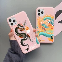 dragon animal original cartoon phone case candy color for iphone 6 6s 7 8 11 12 xs x se 2020 xr mini pro plus max mobile bags