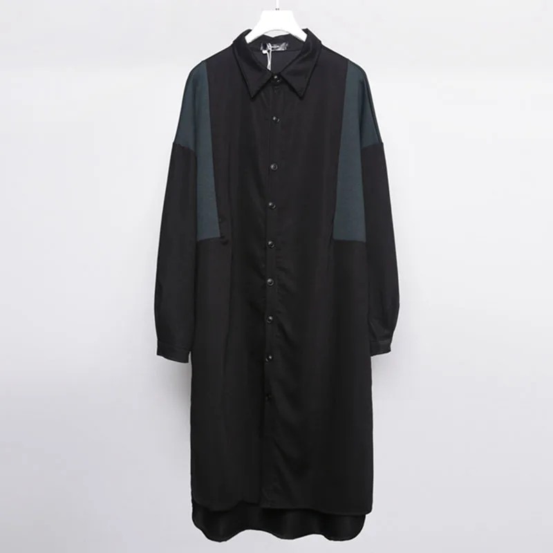 Men's Long Sleeve Shirt Autumn New Lapel Two-Color Design Long Fashion Trend Versatile Slim Body Undershirt