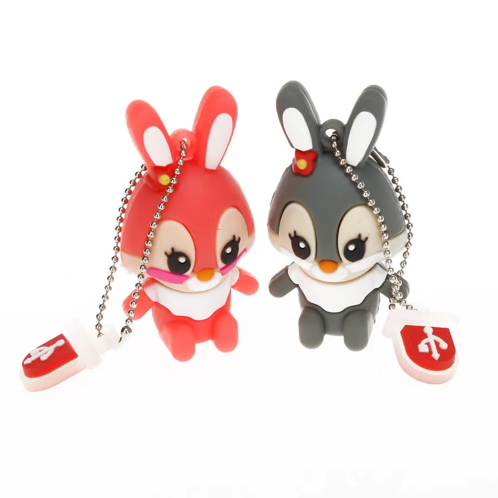 

usb flash drive 32GB pendrive 64GB Cartoon lovely rabbit USB 2.0 128GB 16GB 8GB pen drive usb flash memory stick free shipping