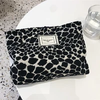 fashion leopard print cosmetic bag canvas washing bag large capacity women travel cosmetic pouch make up storage bags clutches