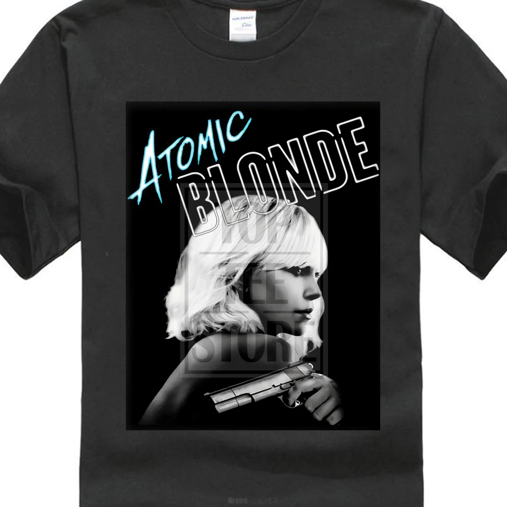 Atomic Blonde футболка Charlize Theron фильм футболки унисекс размер Мужская Летняя