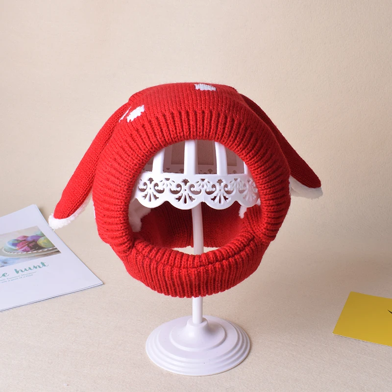 

3-20 months 2019 New Kids Baby Winter Warm Knitted Rabbit Hat Children Cap for Boys Girls Skullies & Beanies AD0711