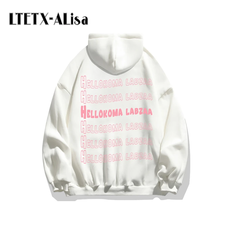LTETX-ALisa winter men and women print graphic hoodie thickened korean fashion ins tide couple casual Harajuku style jacket