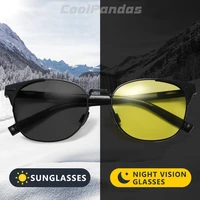 intelligent photochromic round polarized sunglasses men women day night vision glasses driving discoloration gafas de sol hombre