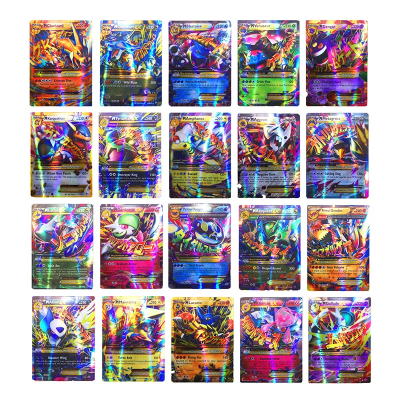 Takara Tomy Покемон 20/60/70/100/120/200/300 шт. блестящие карты GX Мега Игра битва меню торговые карты игра для детей Рождественский подарок