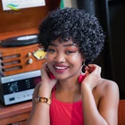 Стрижка Пикси кудрявый вьющиеся черный парик человеческих волос кудрявый Боб Короткие парики из человеческих волос для чернокожих Для женщин парик дешевый парик с бесплатной доставкой