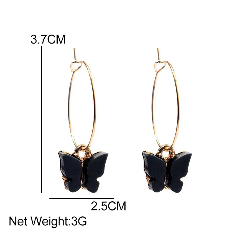 Flatfoosie Korean Acrylic Butterfly Earrings For Women Cute Insect Statement Girls Kids Fashion Jewelry Wedding Gifts | Украшения и