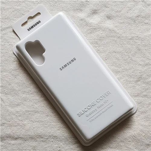 White Жидкий силиконовый чехол для samsung Galaxy Note 10 Plus, шелковистый мягкий сенсорный чехол для Galaxy Note 10 10+ Pro Plus с коробкой - Color: White