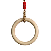 1 pair children outdoor climbing wooden round ring with rope wooden rings playground hanging garden play entertainment activity