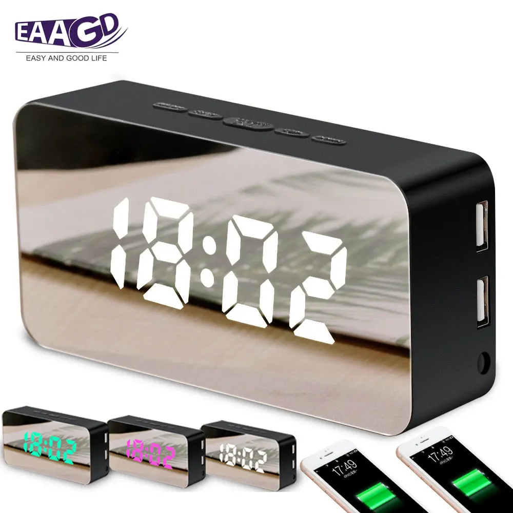 1 шт. цифровые часы будильник теплый домашний светодиодный Будильник с