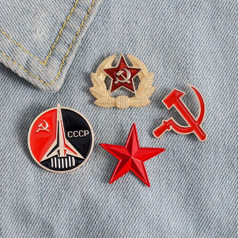 

Revolution Memorial Badges Hammer sickle Worker-peasant alliance Enamel Pins Fashion History Gifts for Friends Wholesale Jewelry