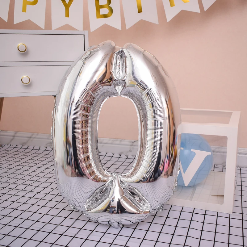 

16 32 40 inch gold silver number foil balloons wedding event christmas halloween festival birthday party B9-23