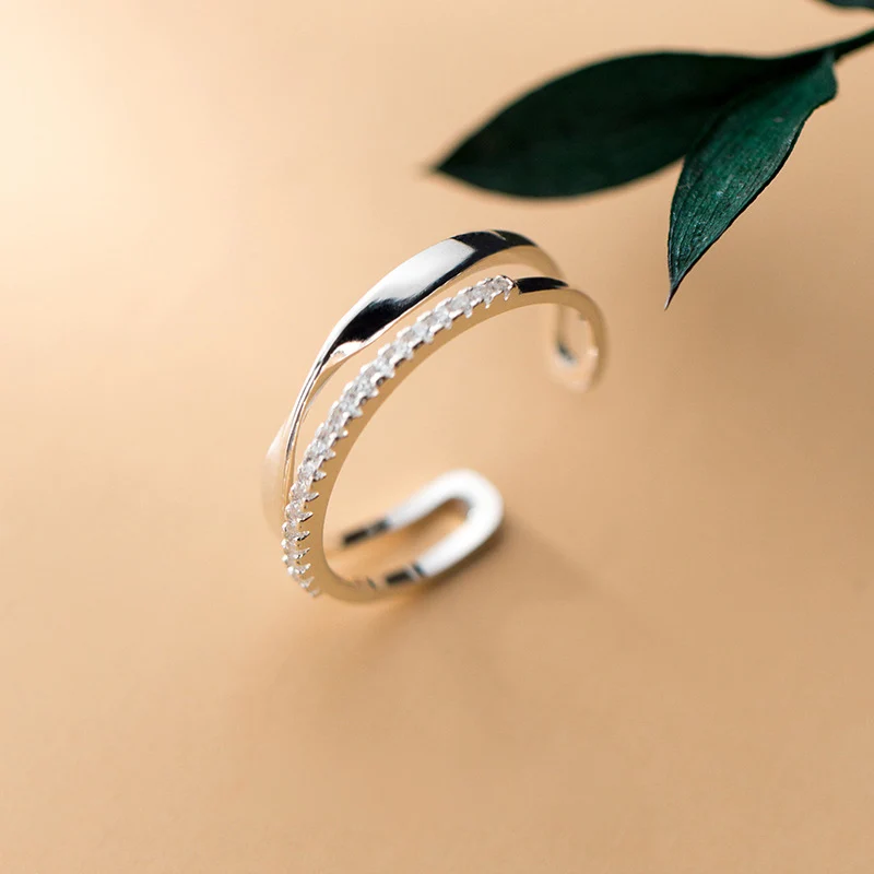 

La Monada Twist Resizable Women Ring 925 Sterling Silver Minimalist Rings For Women 925 Silver Fine Jewerly Rings Woman Open