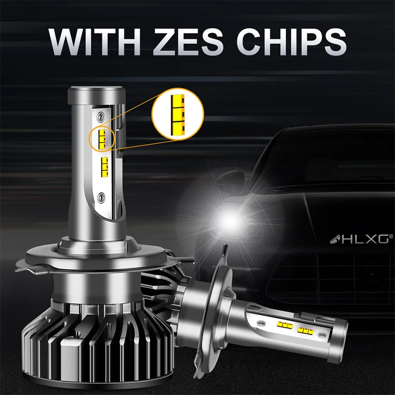 2 шт. с ZES h7 led H4 H11 HB3 HB4 12000LM мини головной светильник лампа автомобильный