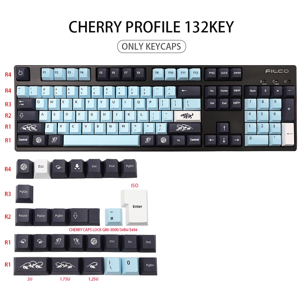 

Mizu Keycap Set Cherry Profile PBT Keycaps For dz60/GK61 64 68/71/75/84/RK836/87/96/980/108 Mechanical Keyboard Key cap