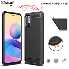 Carbon Fiber Cover For Xiaomi Poco M3 Pro 5G Case Bumper Rubber Silicone Case For Xiaomi Poco M3 Pro Case For Poco M3 Pro 5G 6.5