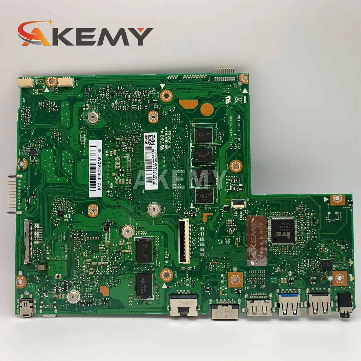 Akemy X540LJ материнская плата для ноутбука For Asus VivoBook X540L F540L A540L R540L оригинальная 4GB RAM I3
