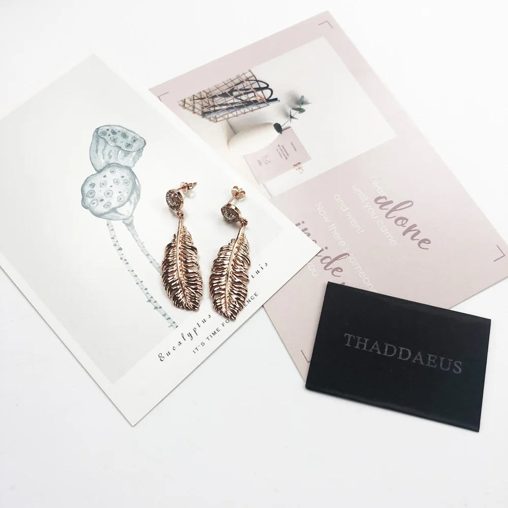 Серьги подвески с перьями женские трендовые Подарочные ювелирные украшения в