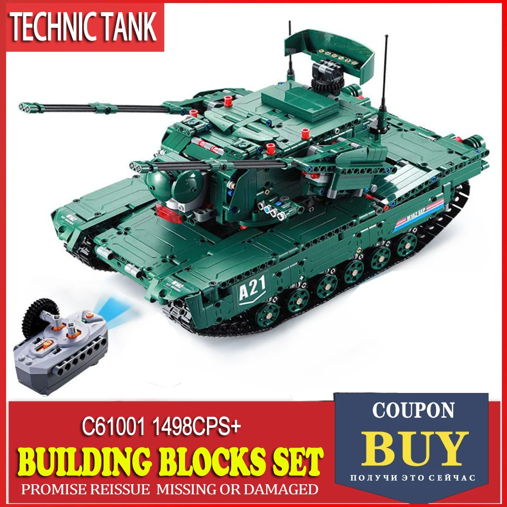 Cada Technic Tank 1498CPS RC военная модель M1A2 строительные блоки кирпичные игрушки