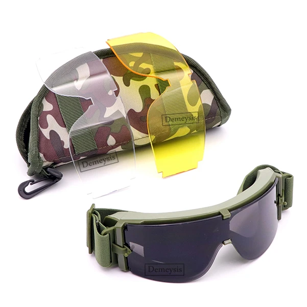 Army Tactical Glasses Airsoft Glasses Paintball Shooting Glasses Windproof Military Tactical Goggles Anti-UV Protection Glasses