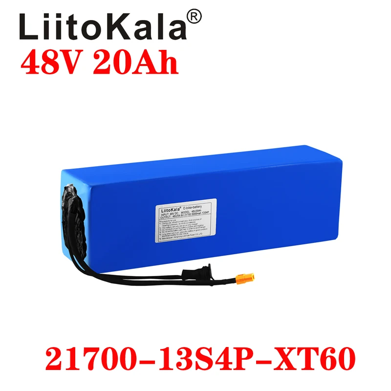 

Аккумулятор для электровелосипеда LiitoKala XT60, 48 В, 20 Ач, 48 В, 1500 Вт