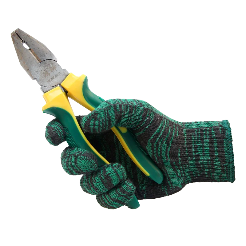 Фабричные дешевые оригинальные вязаные строительные перчатки из натурального