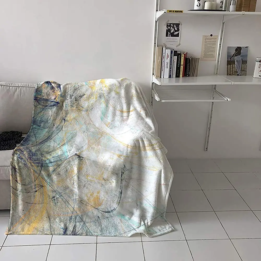 

Уютное фланелевое одеяло Homey Room для взрослых и детей, живопись маслом, сложные линии, ультратонкое плюшевое микроволокно