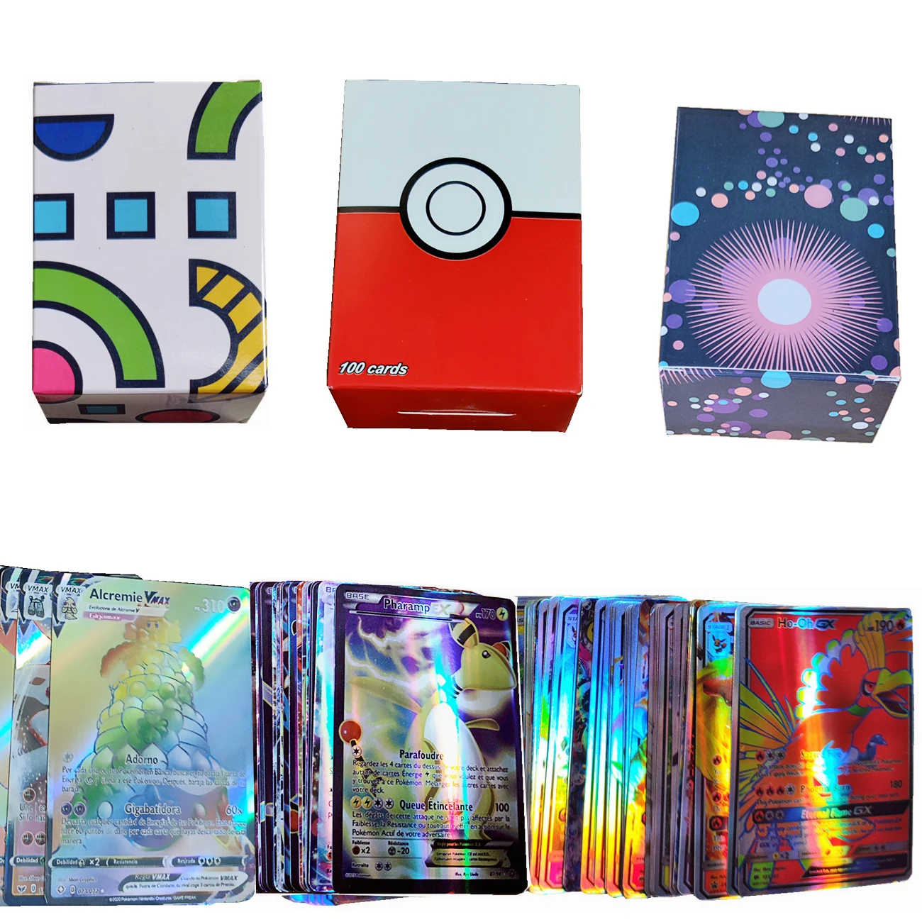 

100pcs/Box Pokemon Cards Vmax GX English French Spanish Shining Card Battle Carte Trading Game Collection Cards Birthday Gift