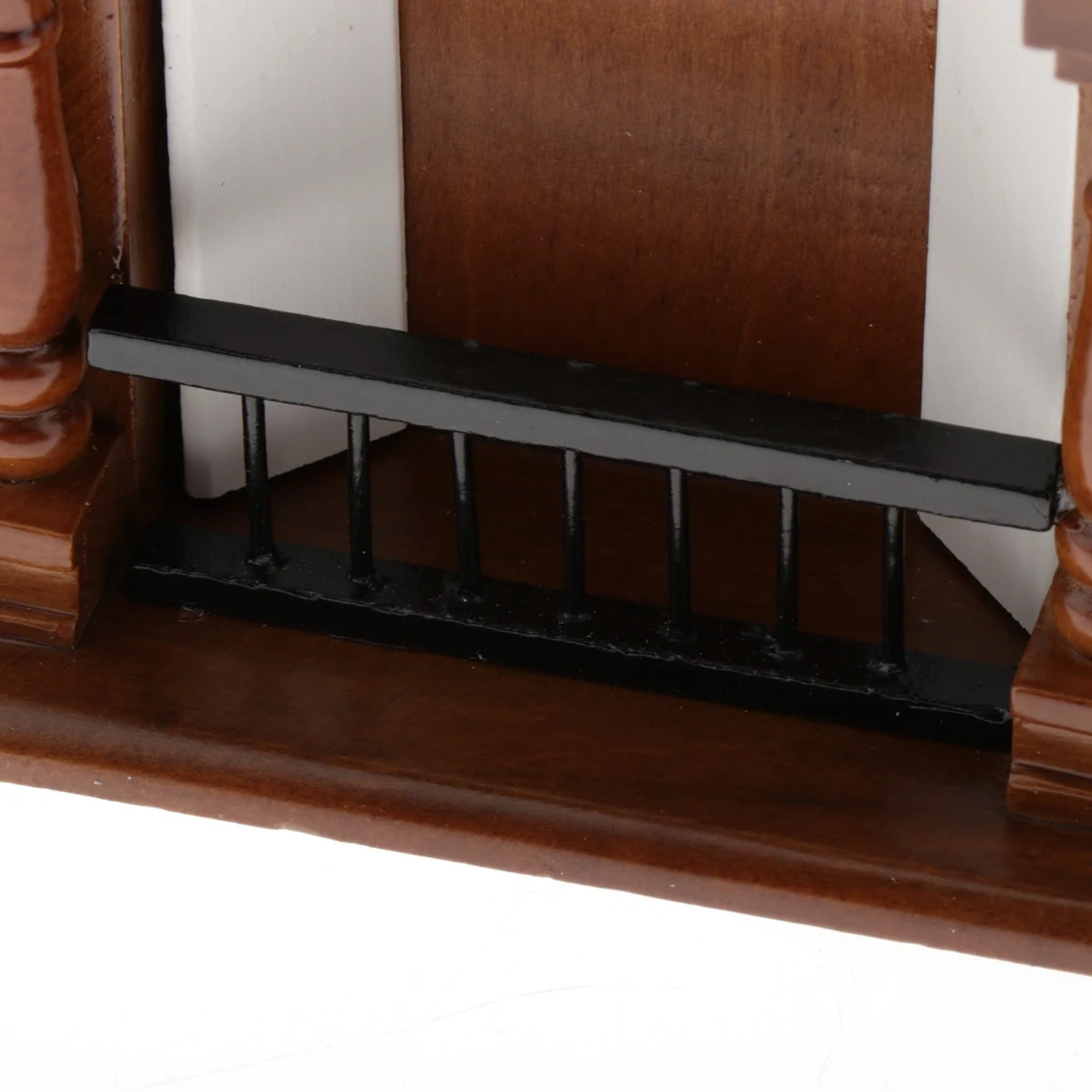 

1/12 dollhouse miniature walnut fireplace furniture ornaments brown