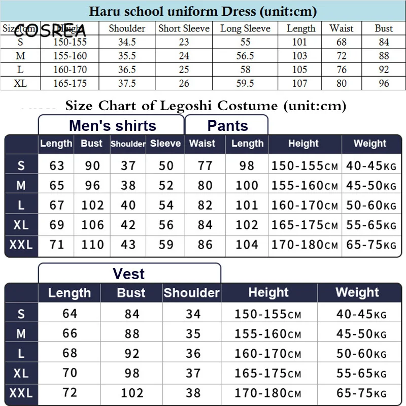 

Anime BEASTARS Legoshi Cosplay Costume Haru School Uniform Shirt+Vest+Pants Set Legoshi Wig Adult Halloween Christmas Unisex