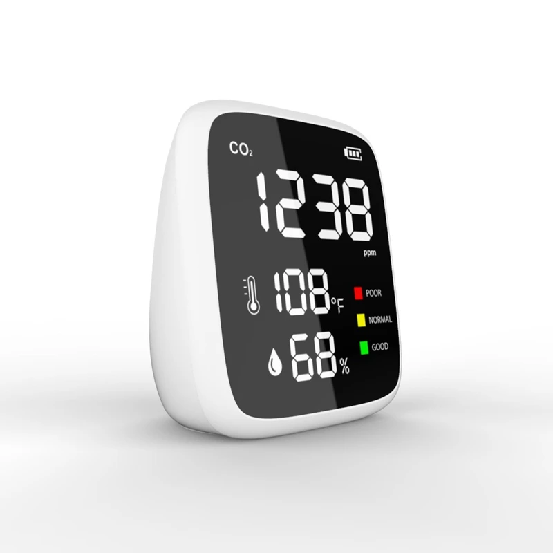 

Indoor Air Quality Monitor Lcd Digital Co2 Air Quality Real Time Intelligent Air Quality Sensor Tester Co2 Detector