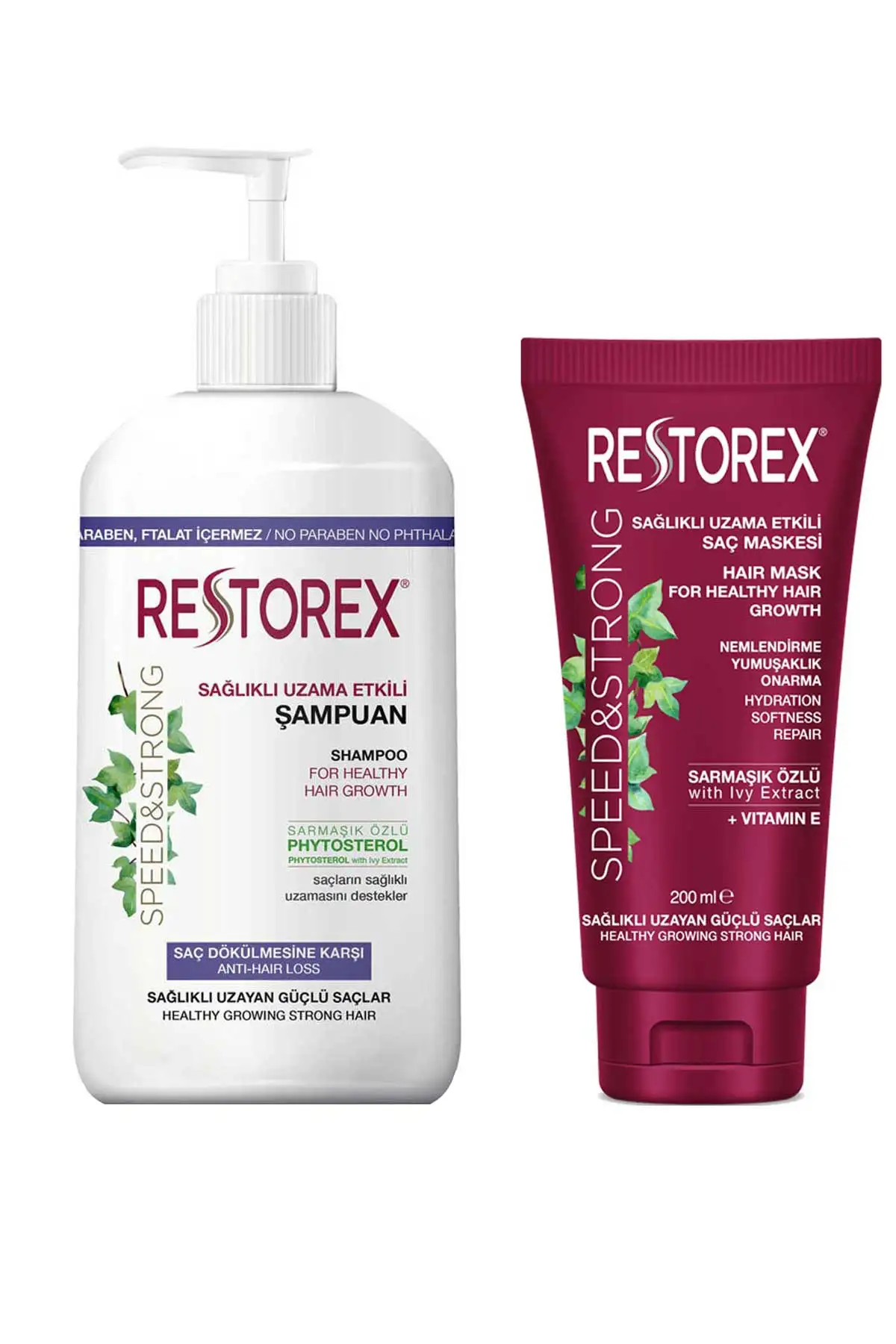 Restorex Healthy Elongation Effective Extra Resistance 1000 Ml Shampoo & Repair Hair Care Mask 200 Ml