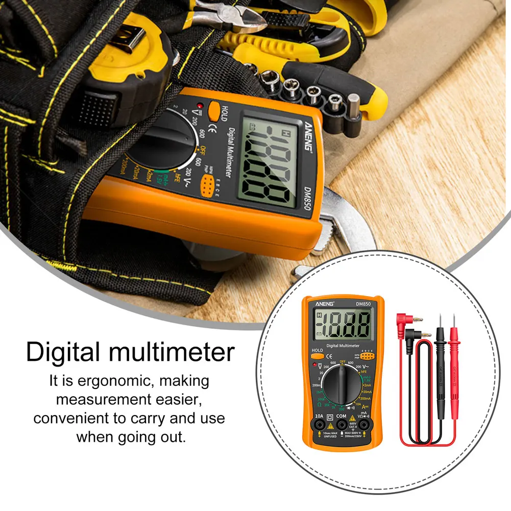 

Professional AC DC Voltage 1999 Counts Detector Diode Tester Tool LCD Display Portable Digital Multimeter Home High Accuracy
