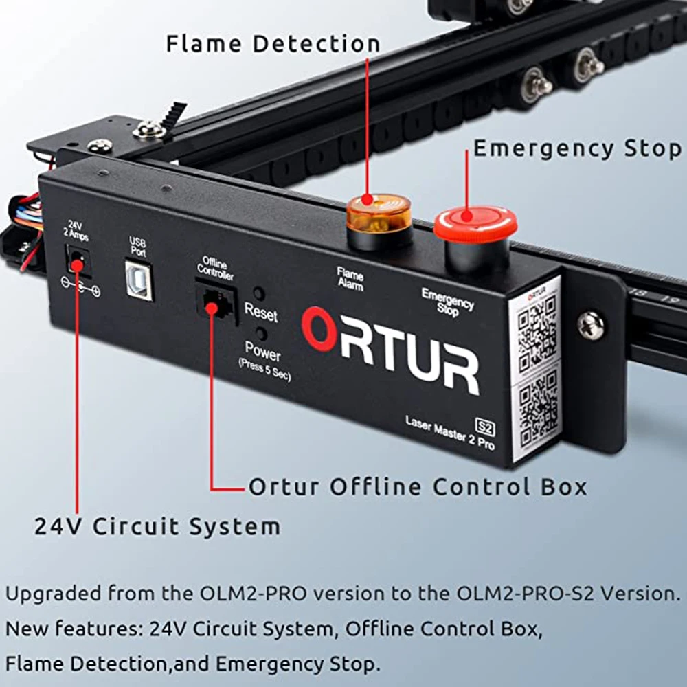 Лазерный гравер Ortur Laser Master 2 Pro S2 SF CNC 10000 мм/32-битная Лазерная материнская плата