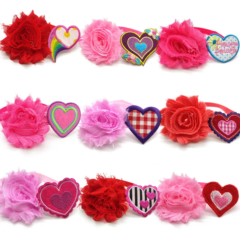 

50/100 Pcs Valentine's Day Pet Product Red Pink Dogs Grooming Accessories Love Bowknot Dog Bowties Pet Supplies Dog Collar Tie